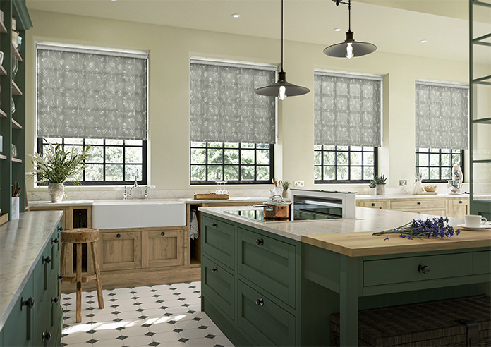 Botanical Sketchbook, Mouse Grey - Twist&Fit Roller Blind - Image 7